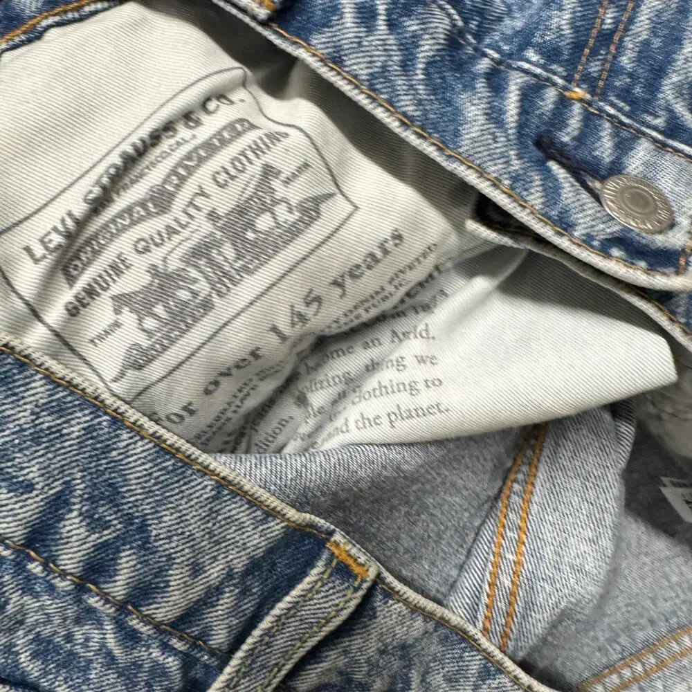 Levi's 512 Jeans Mens 40x30‎ ACTUAL Slim Taper Acid Wash Denim Reflective Sides